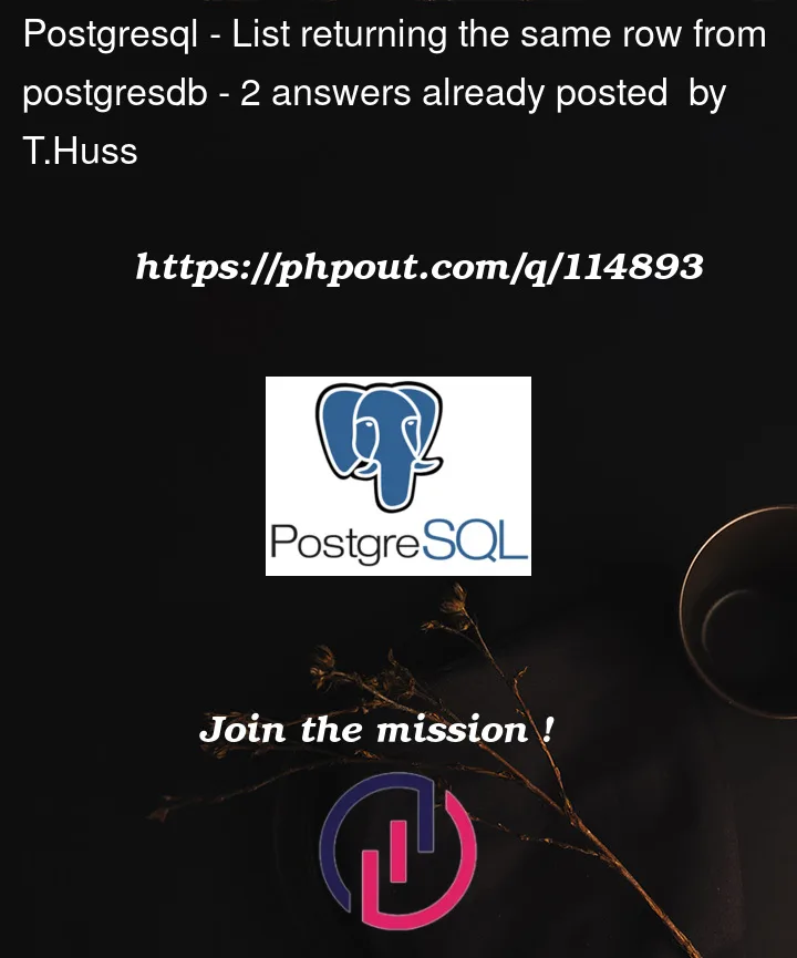 Question 114893 in PostgreSQL