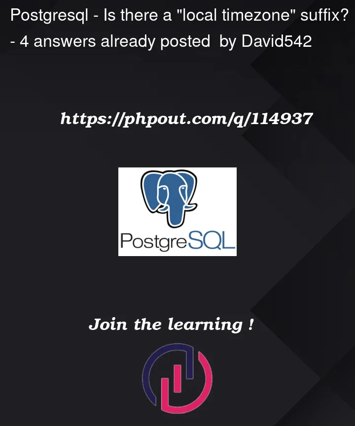 Question 114937 in PostgreSQL