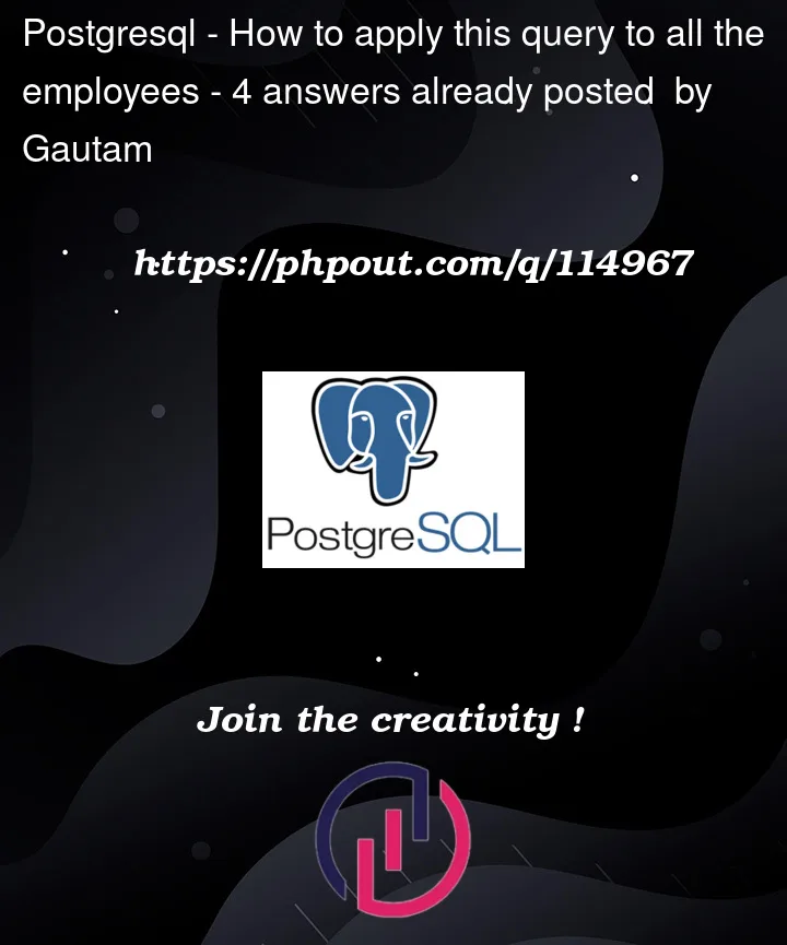 Question 114967 in PostgreSQL