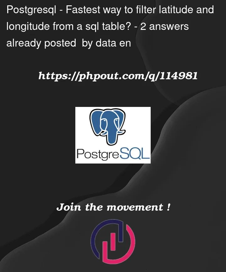 Question 114981 in PostgreSQL