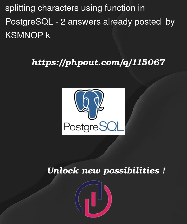 Question 115067 in PostgreSQL