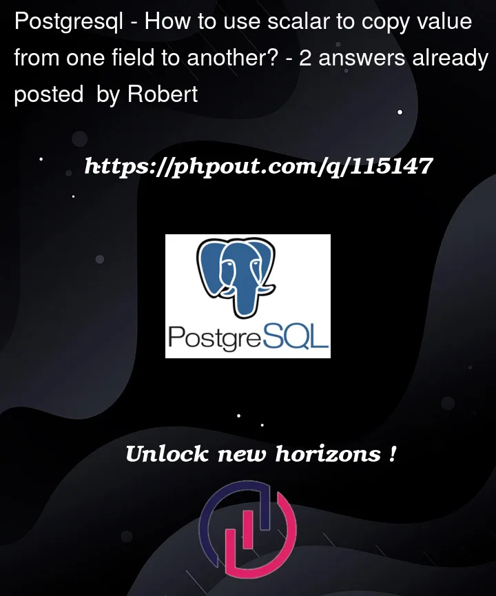 Question 115147 in PostgreSQL