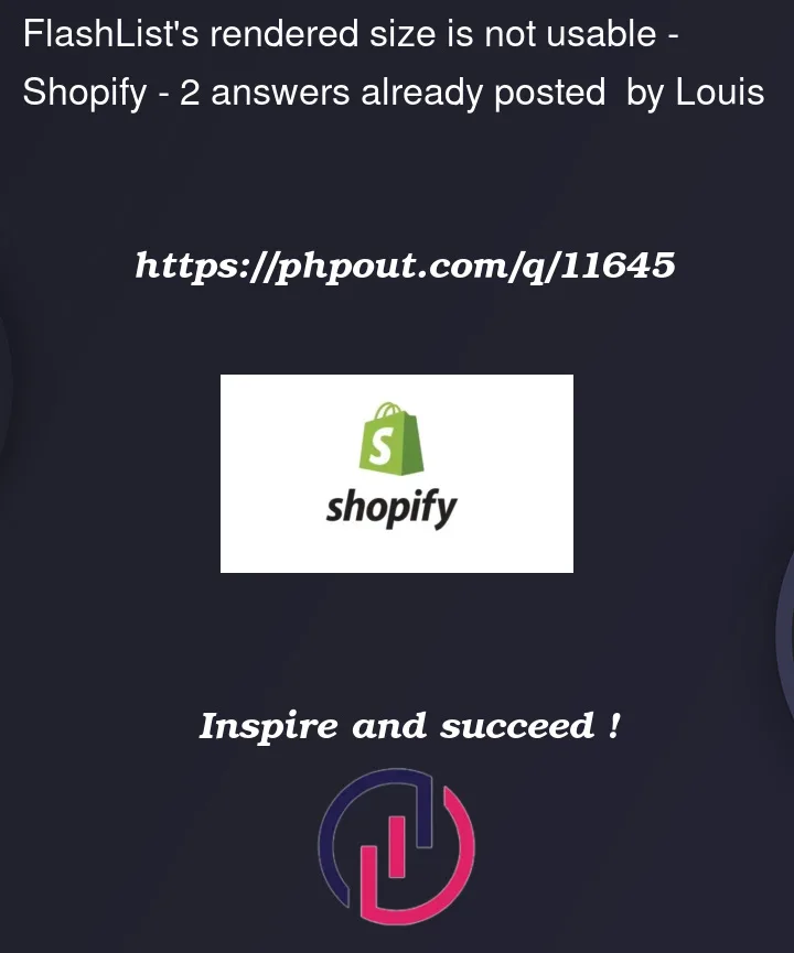 Question 11645 in Shopify