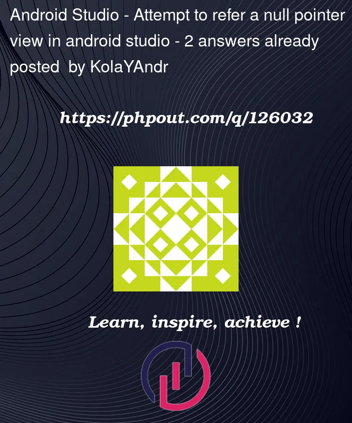 Question 126032 in Android Studio