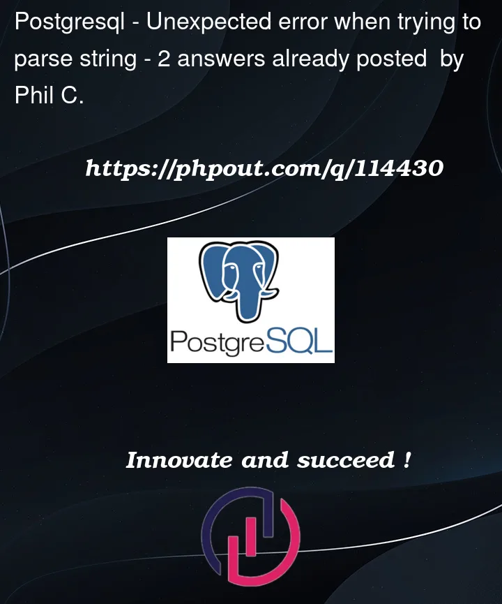 Question 114430 in PostgreSQL