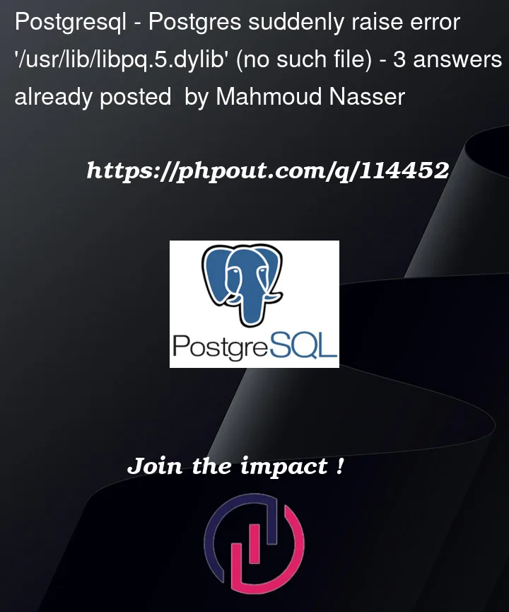 Question 114452 in PostgreSQL