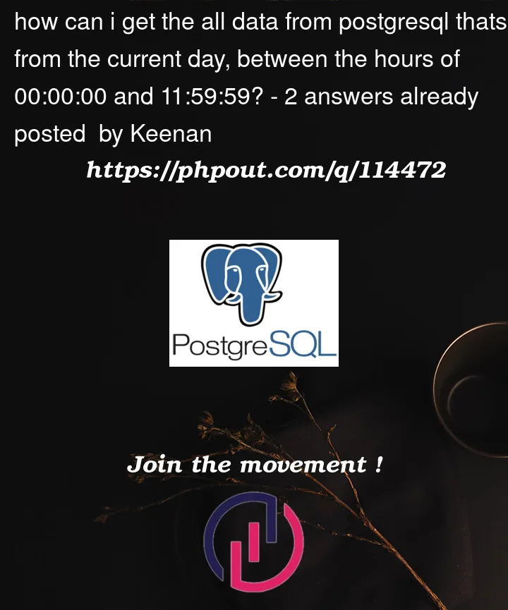 Question 114472 in PostgreSQL