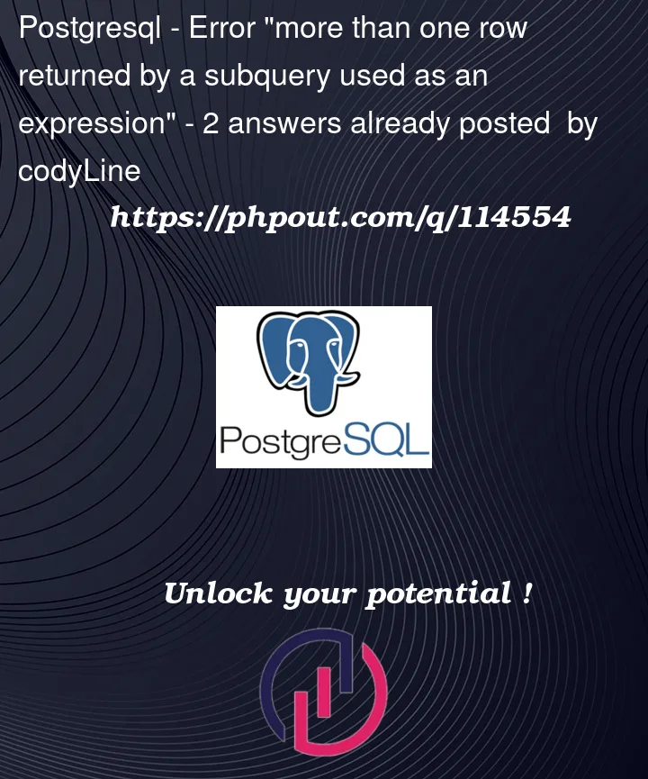 Question 114554 in PostgreSQL