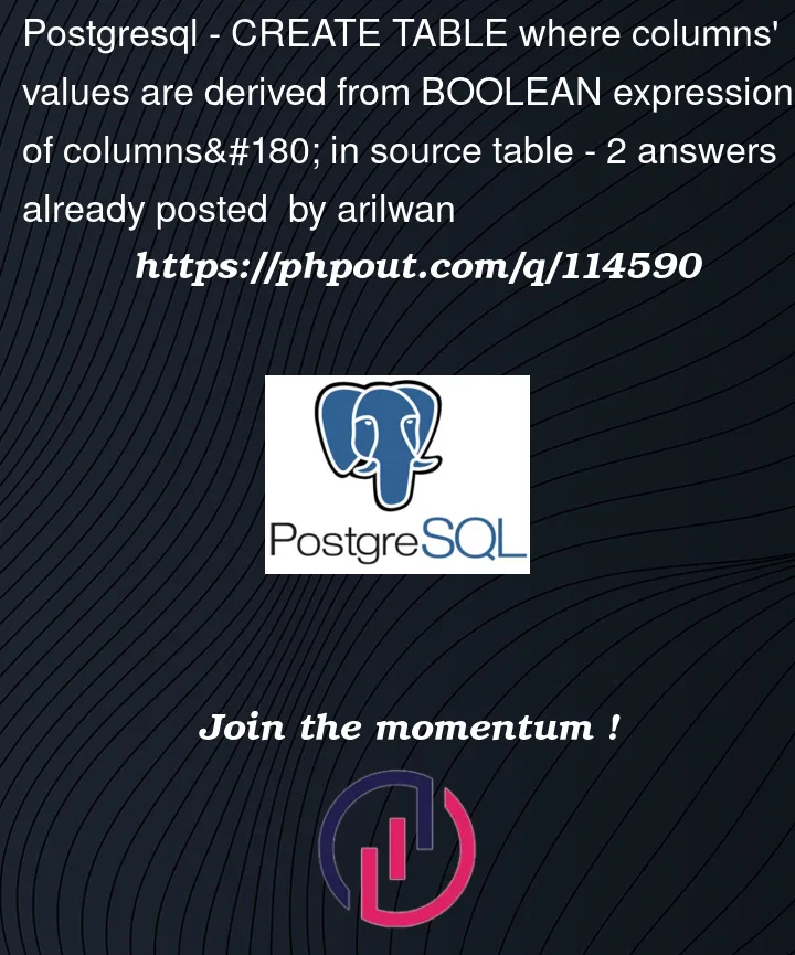 Question 114590 in PostgreSQL