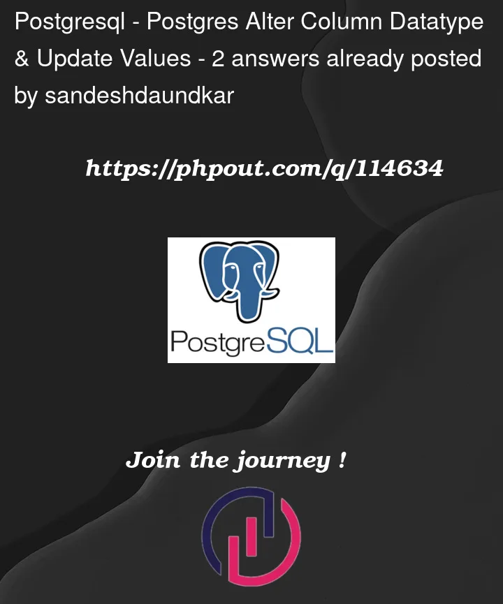 Question 114634 in PostgreSQL