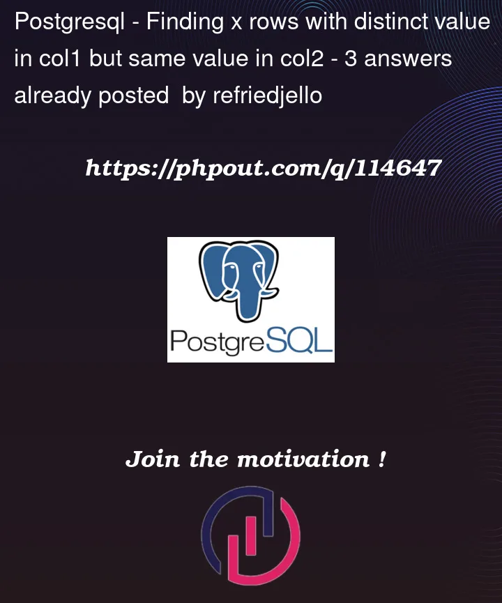 Question 114647 in PostgreSQL