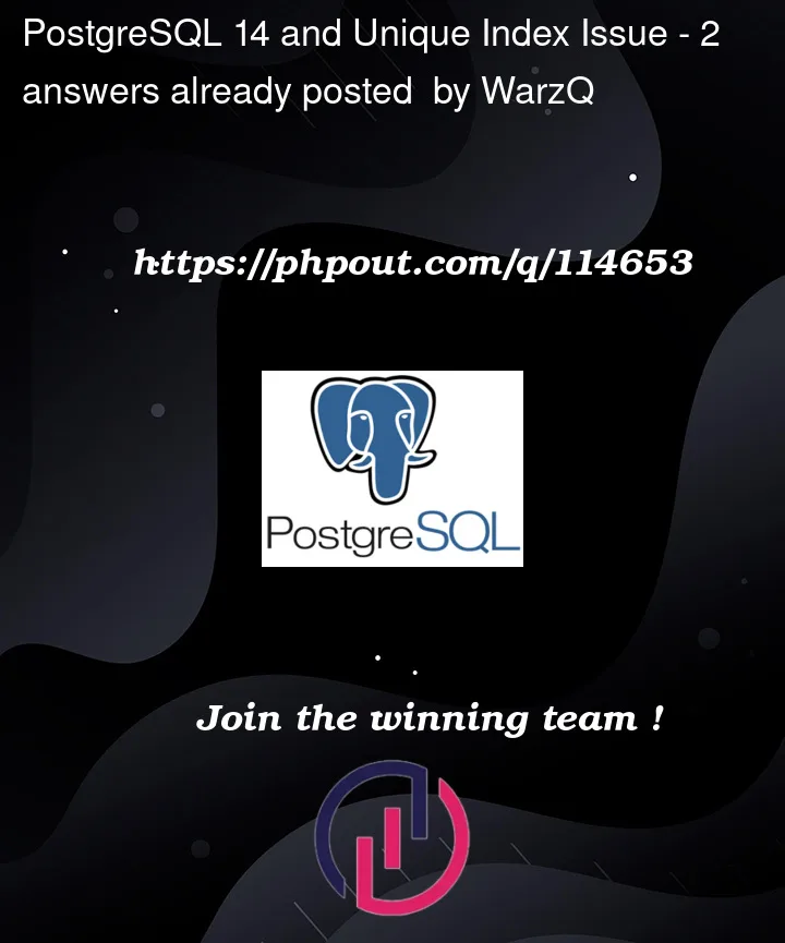 Question 114653 in PostgreSQL