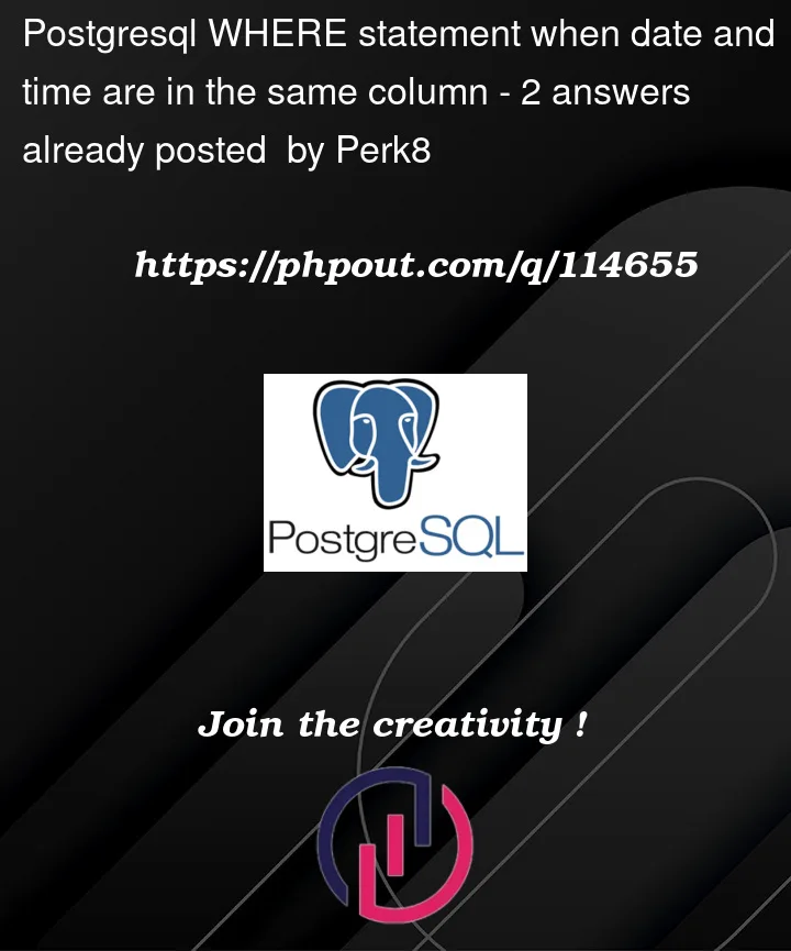 Question 114655 in PostgreSQL