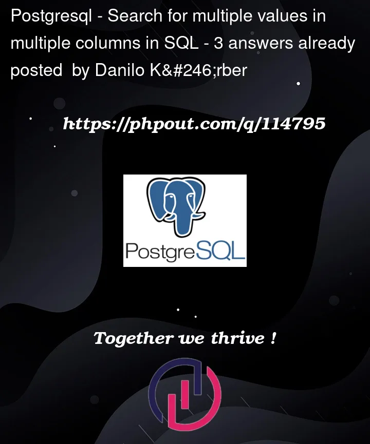 Question 114795 in PostgreSQL