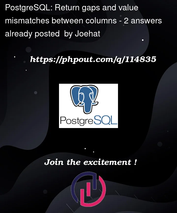 Question 114835 in PostgreSQL