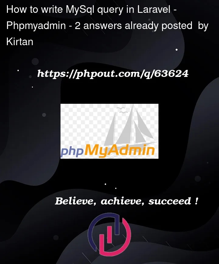 Question 63624 in PhpMyAdmin