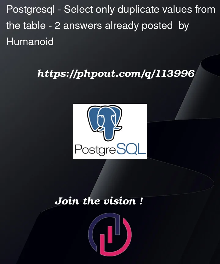 Question 113996 in PostgreSQL