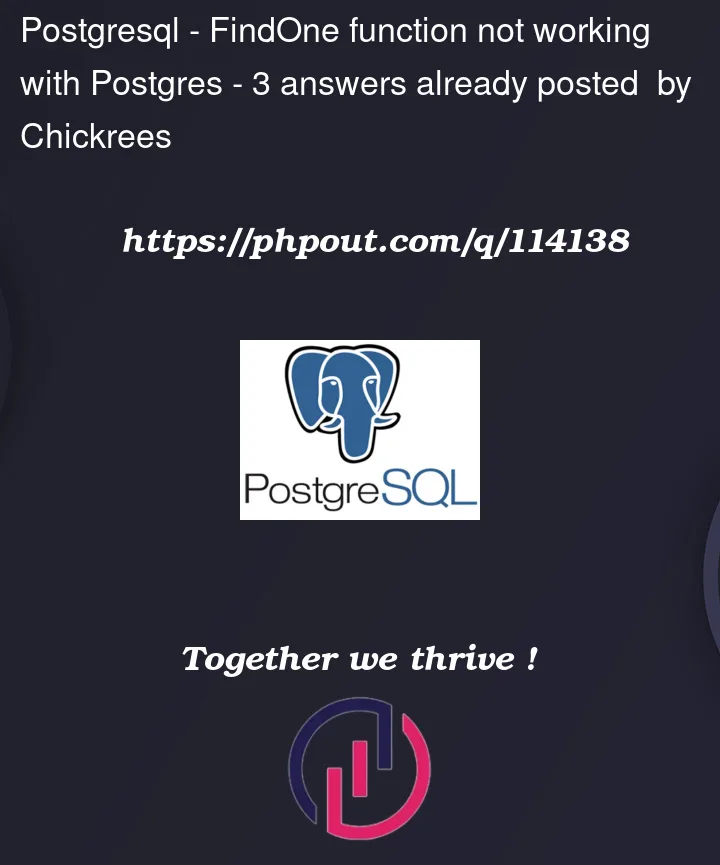 Question 114138 in PostgreSQL