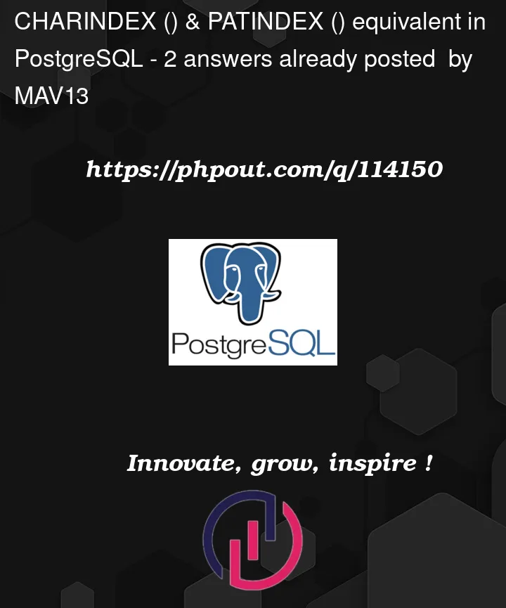 Question 114150 in PostgreSQL