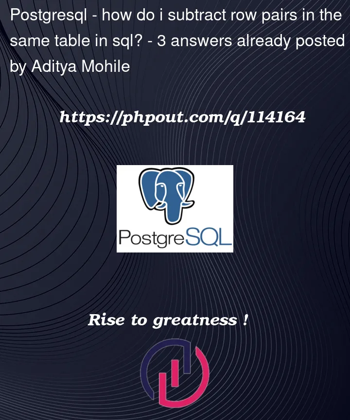 Question 114164 in PostgreSQL