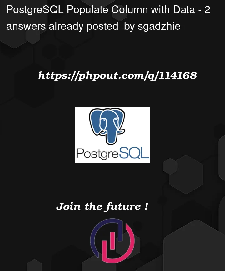 Question 114168 in PostgreSQL