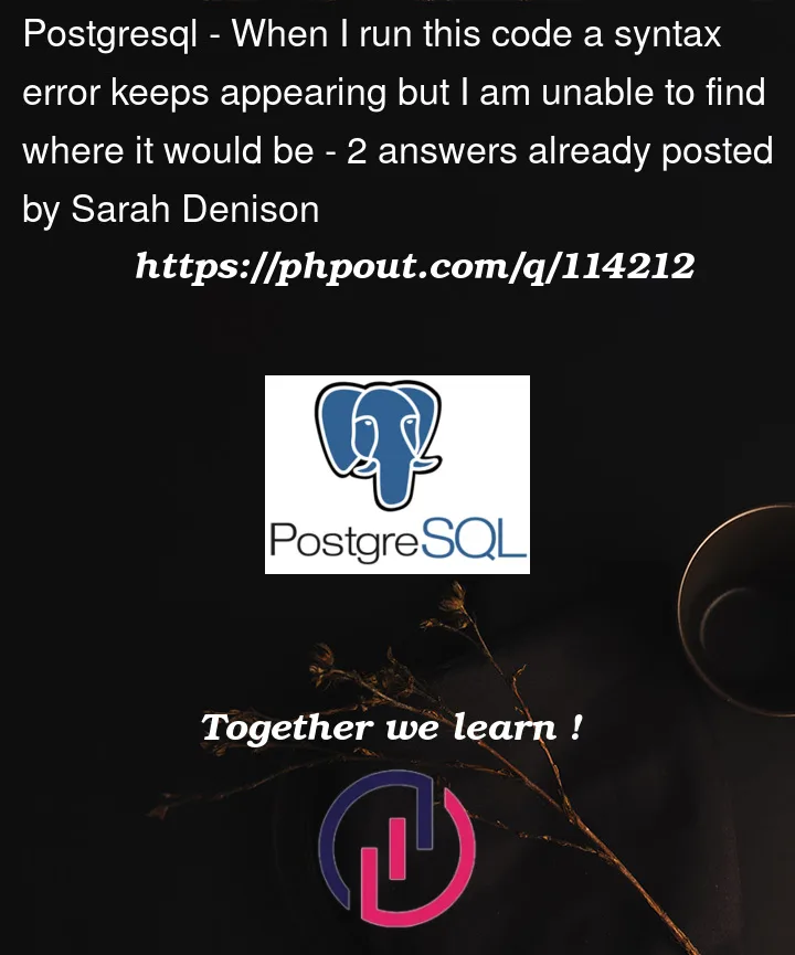 Question 114212 in PostgreSQL