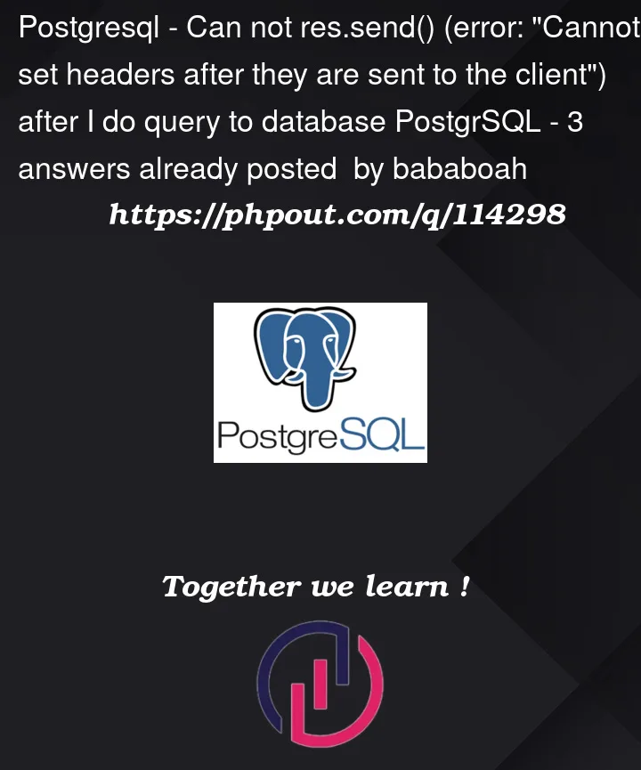 Question 114298 in PostgreSQL