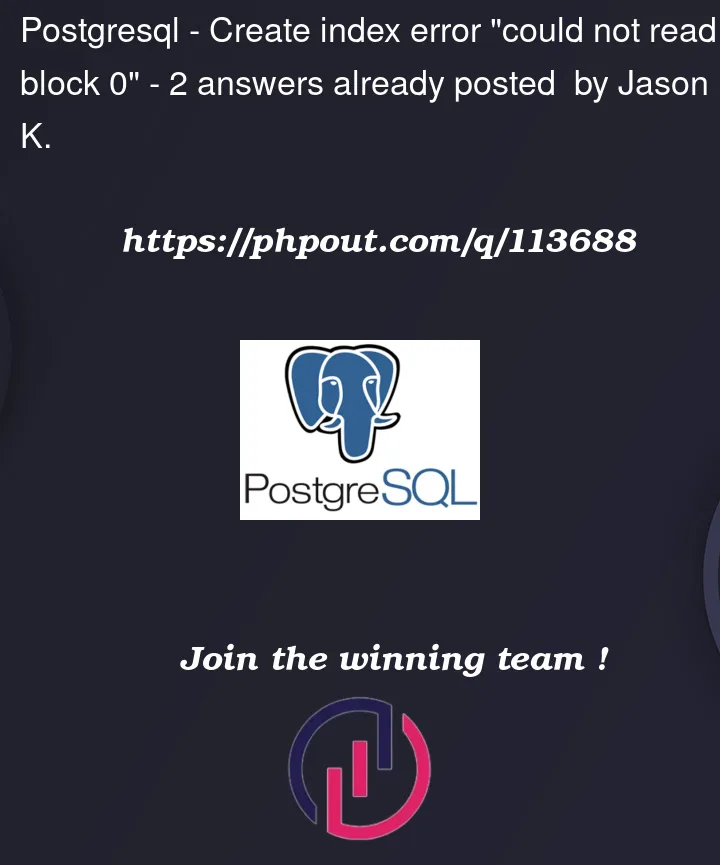 Question 113688 in PostgreSQL