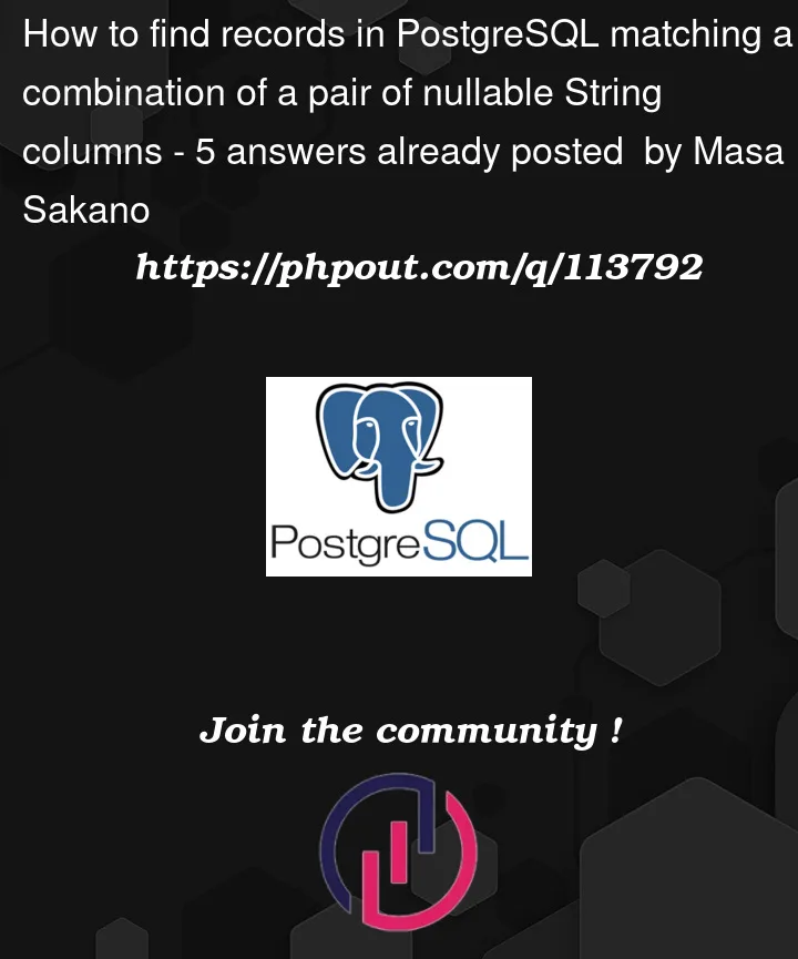 Question 113792 in PostgreSQL