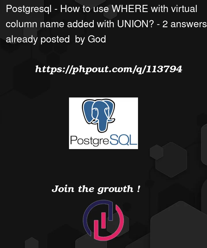 Question 113794 in PostgreSQL