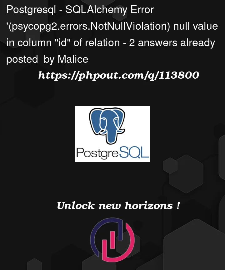 Question 113800 in PostgreSQL