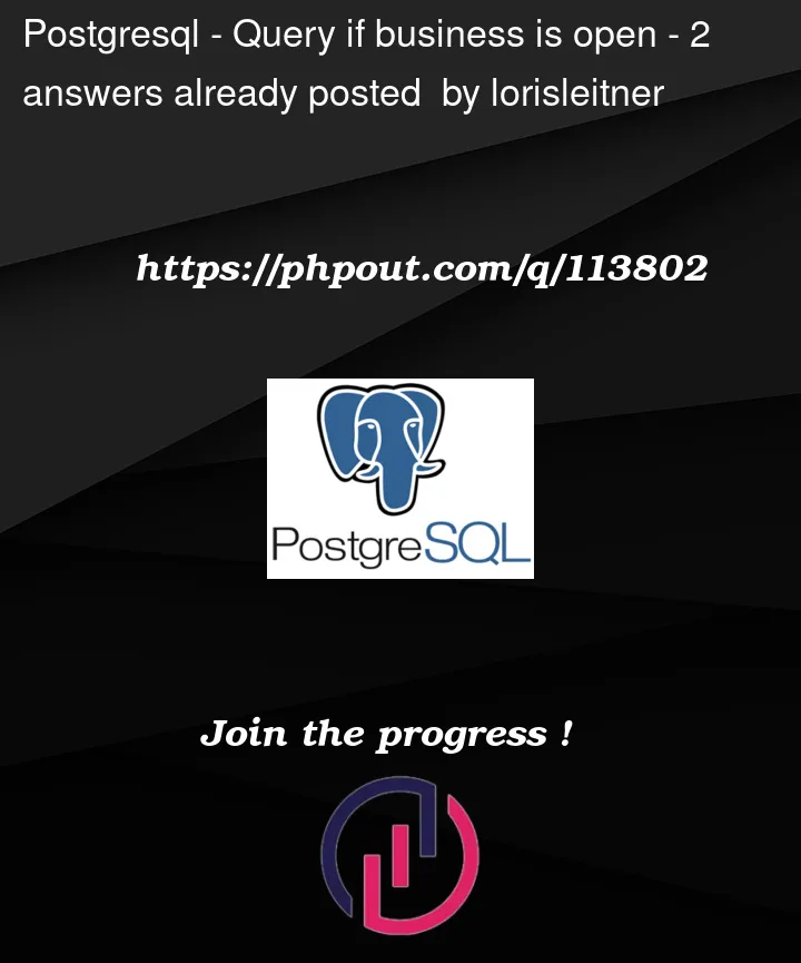 Question 113802 in PostgreSQL