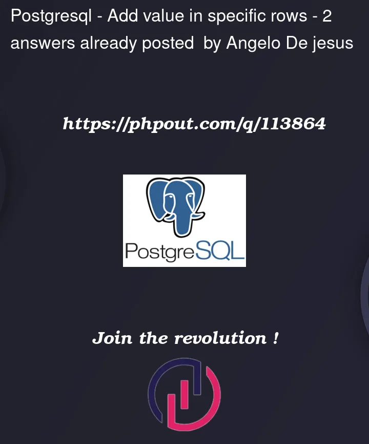 Question 113864 in PostgreSQL