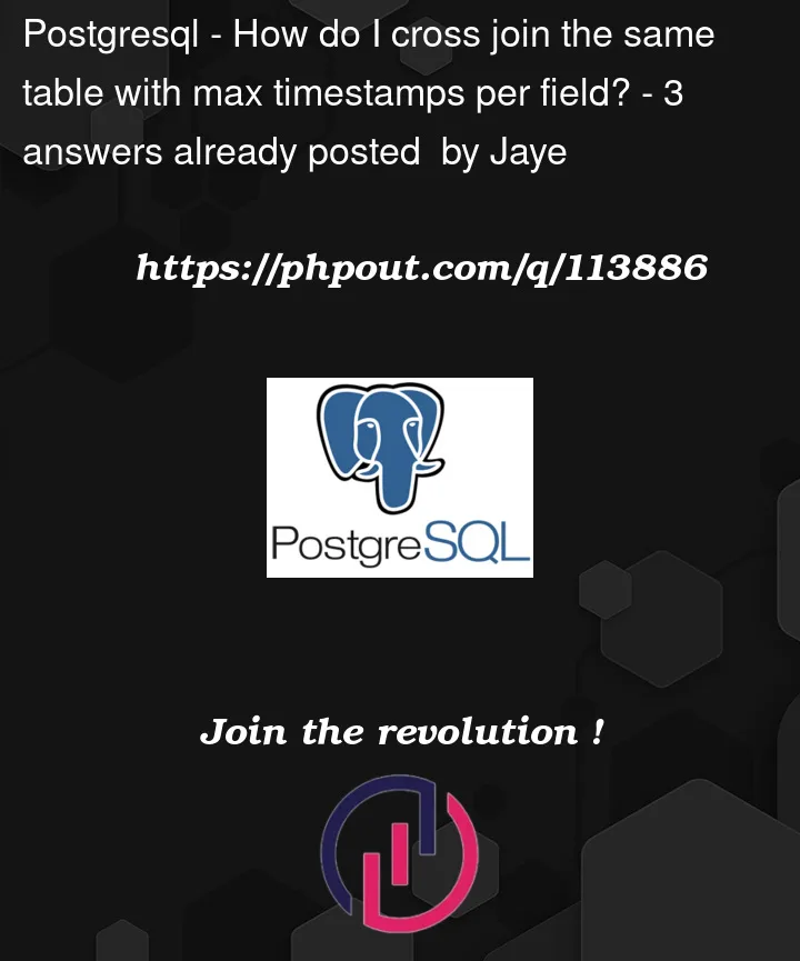 Question 113886 in PostgreSQL