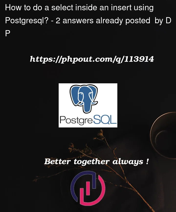 Question 113914 in PostgreSQL