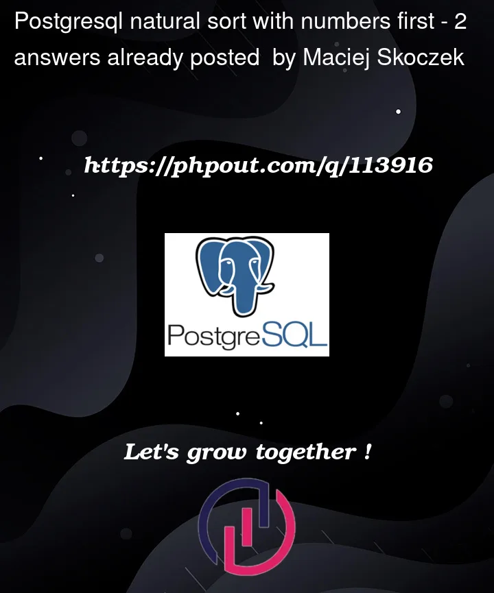 Question 113916 in PostgreSQL