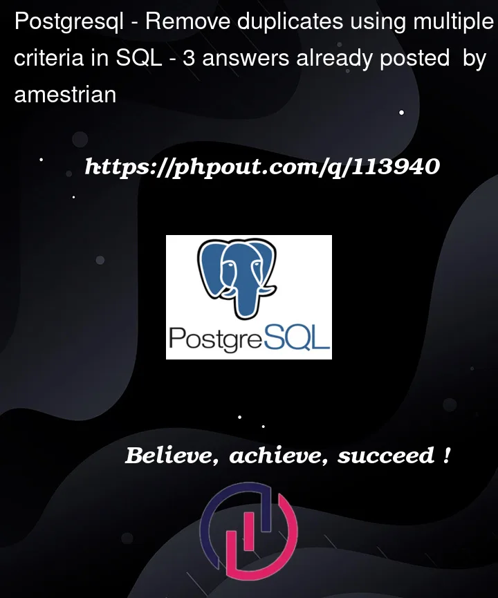 Question 113940 in PostgreSQL