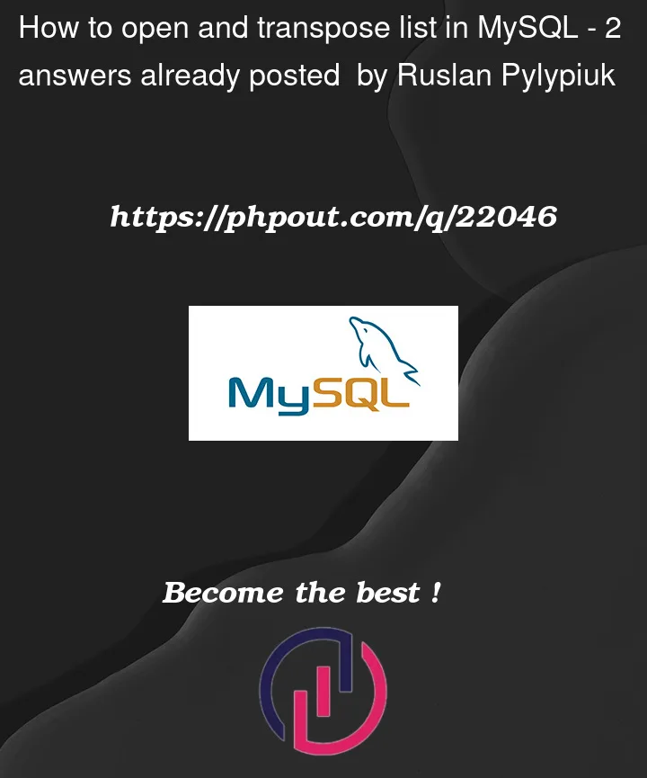 Question 22046 in Mysql