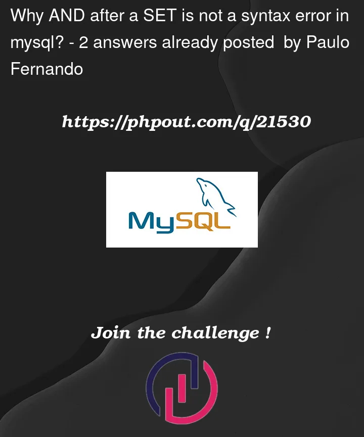 Question 21530 in Mysql