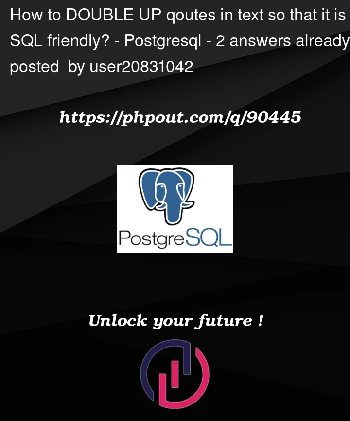 Question 90445 in PostgreSQL