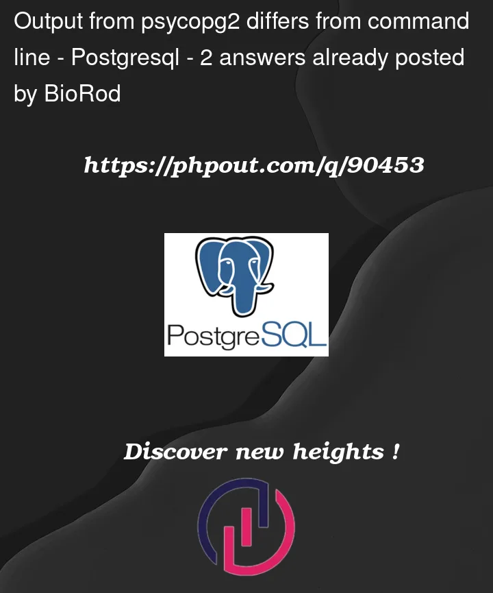 Question 90453 in PostgreSQL