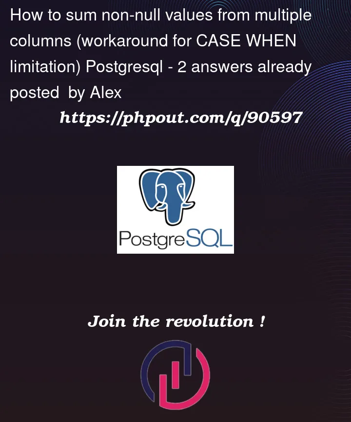 Question 90597 in PostgreSQL