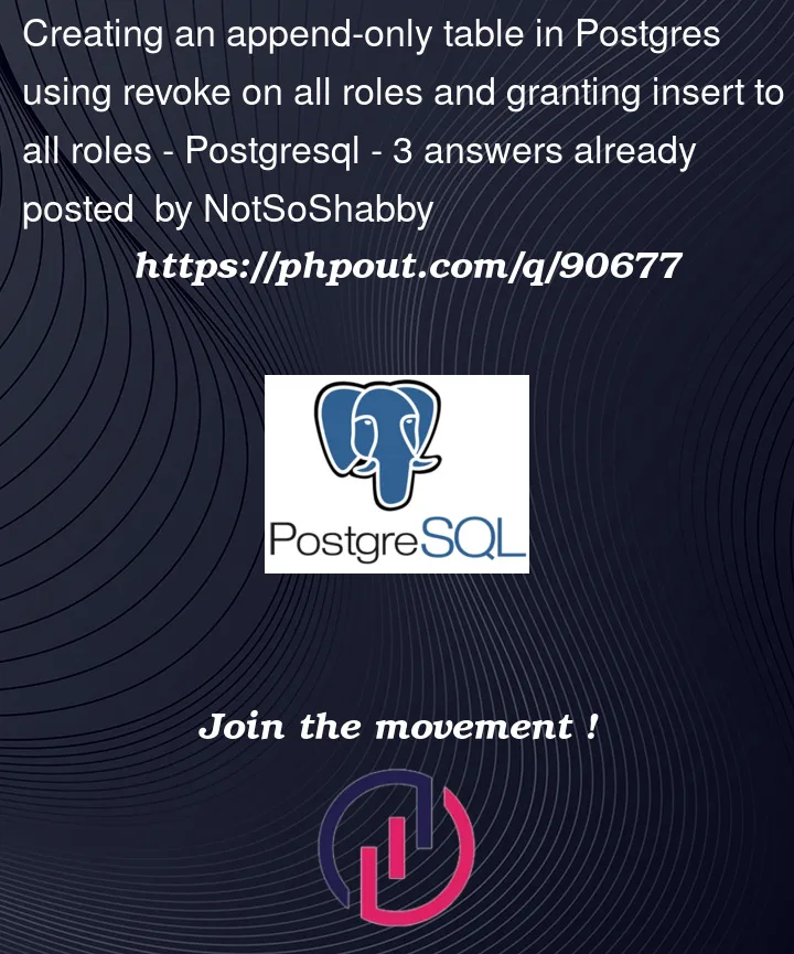 Question 90677 in PostgreSQL