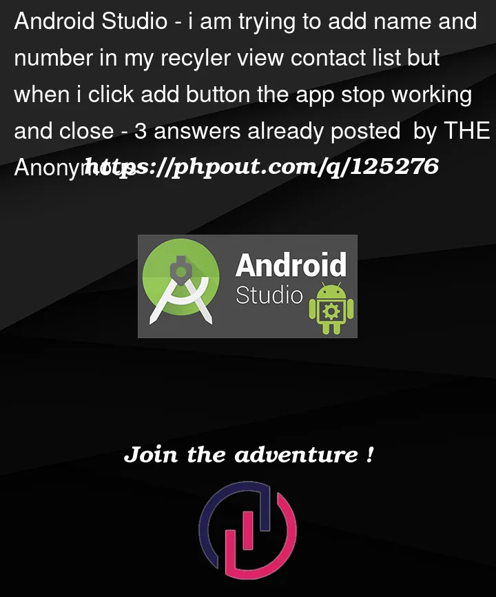 Question 125276 in Android Studio