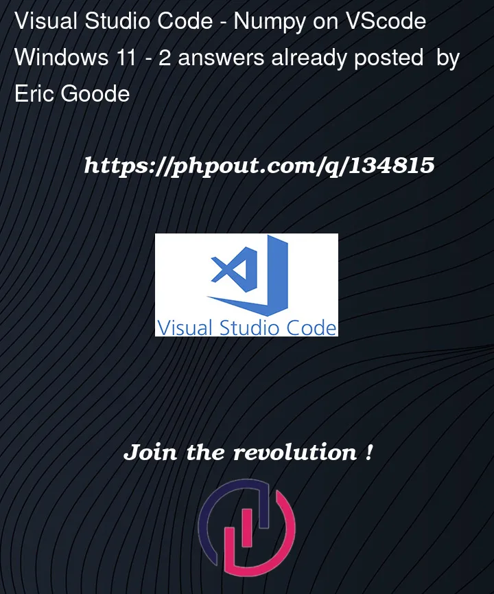 Question 134815 in Visual Studio Code