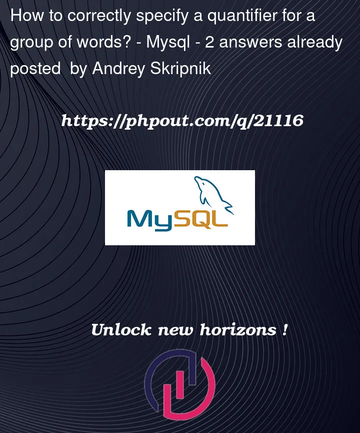 Question 21116 in Mysql