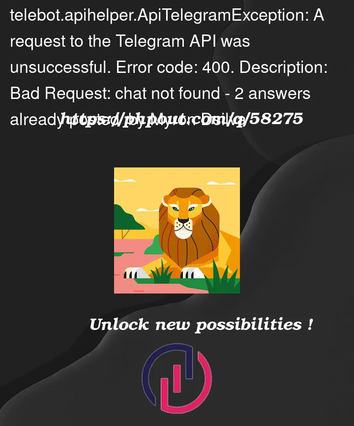 Question 58275 in Telegram API