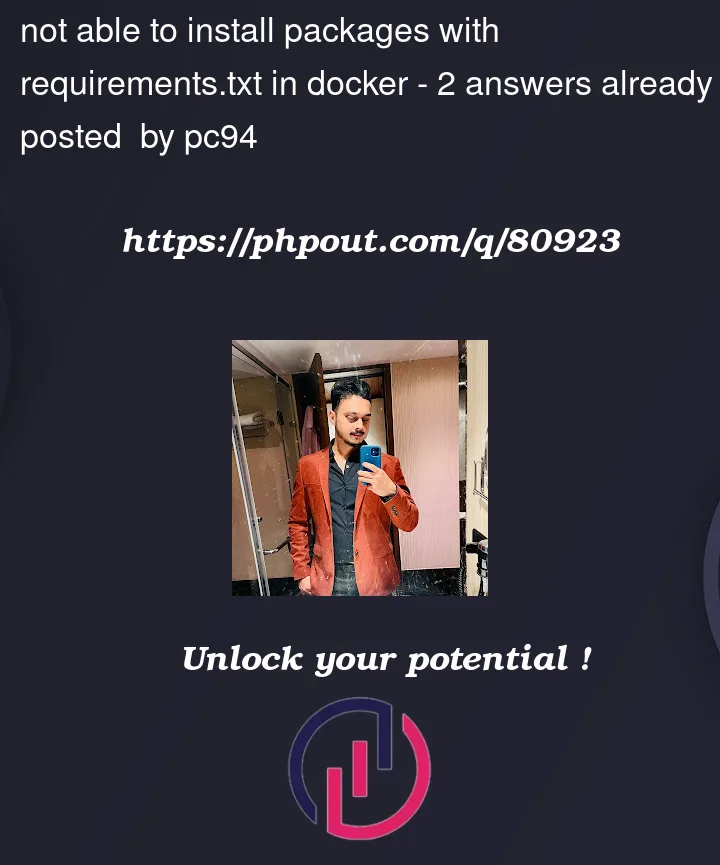 Question 80923 in Docker