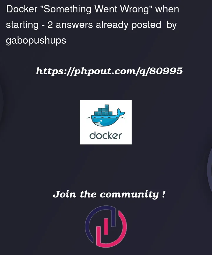 Question 80995 in Docker