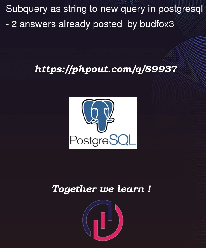 Question 89937 in PostgreSQL